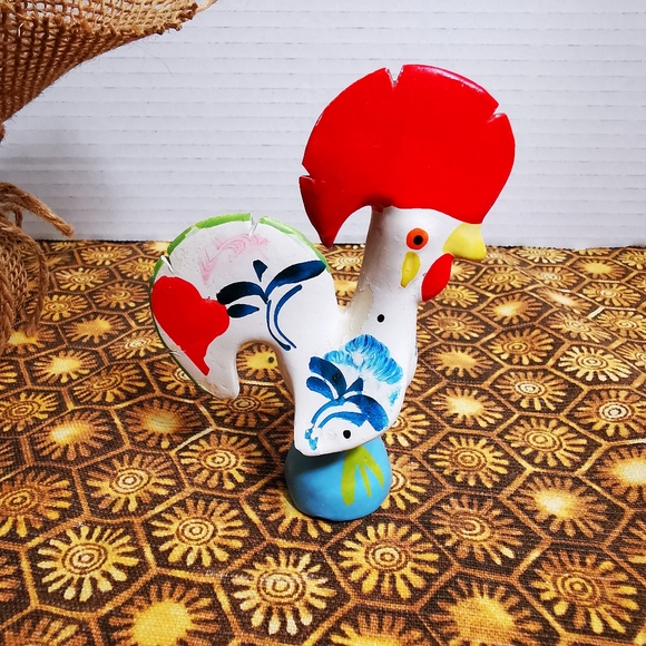 Vintage Portugese Pottery Rooster Figure - Picture 2 of 11
